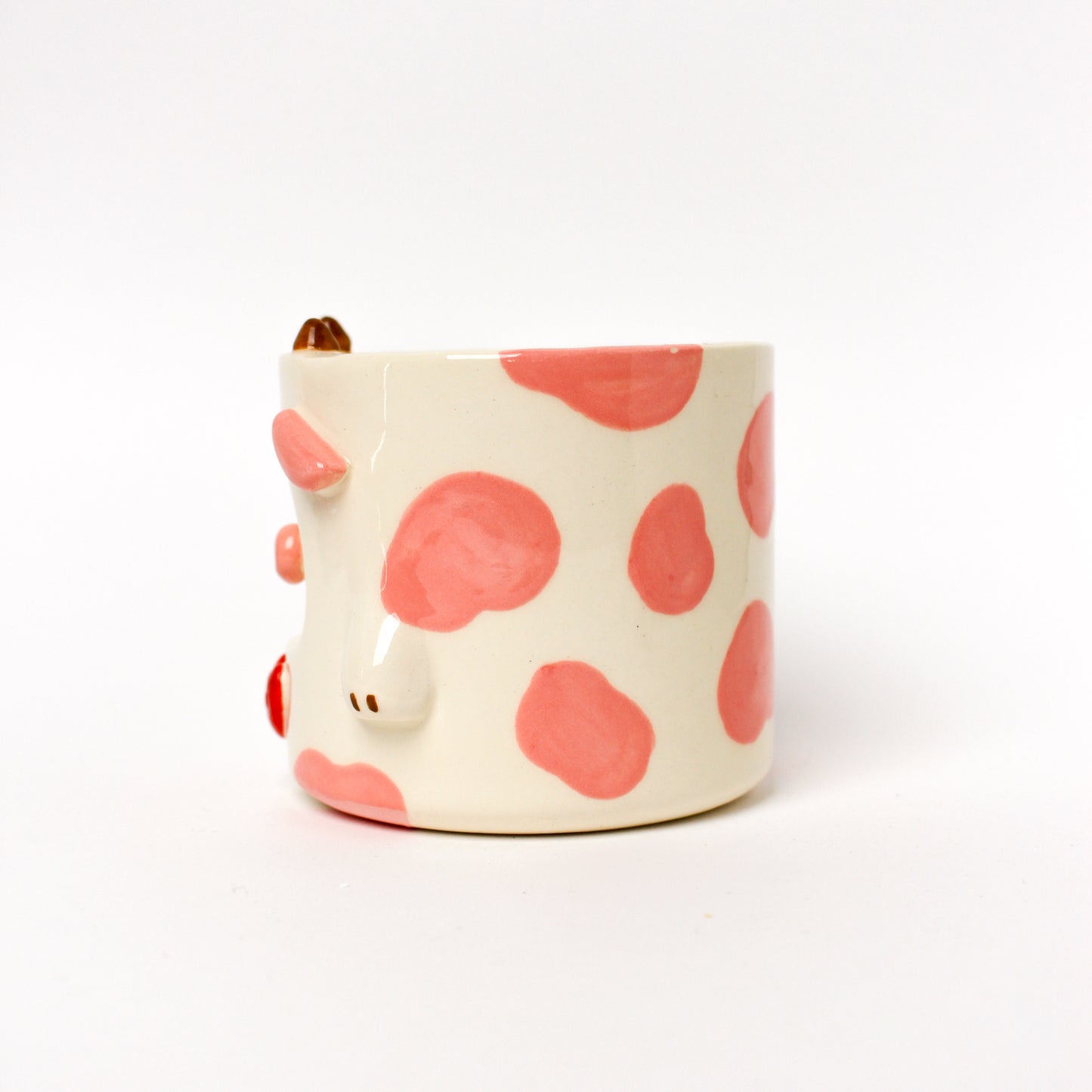 PINK COW POT (seconds sale - not foodsafe)