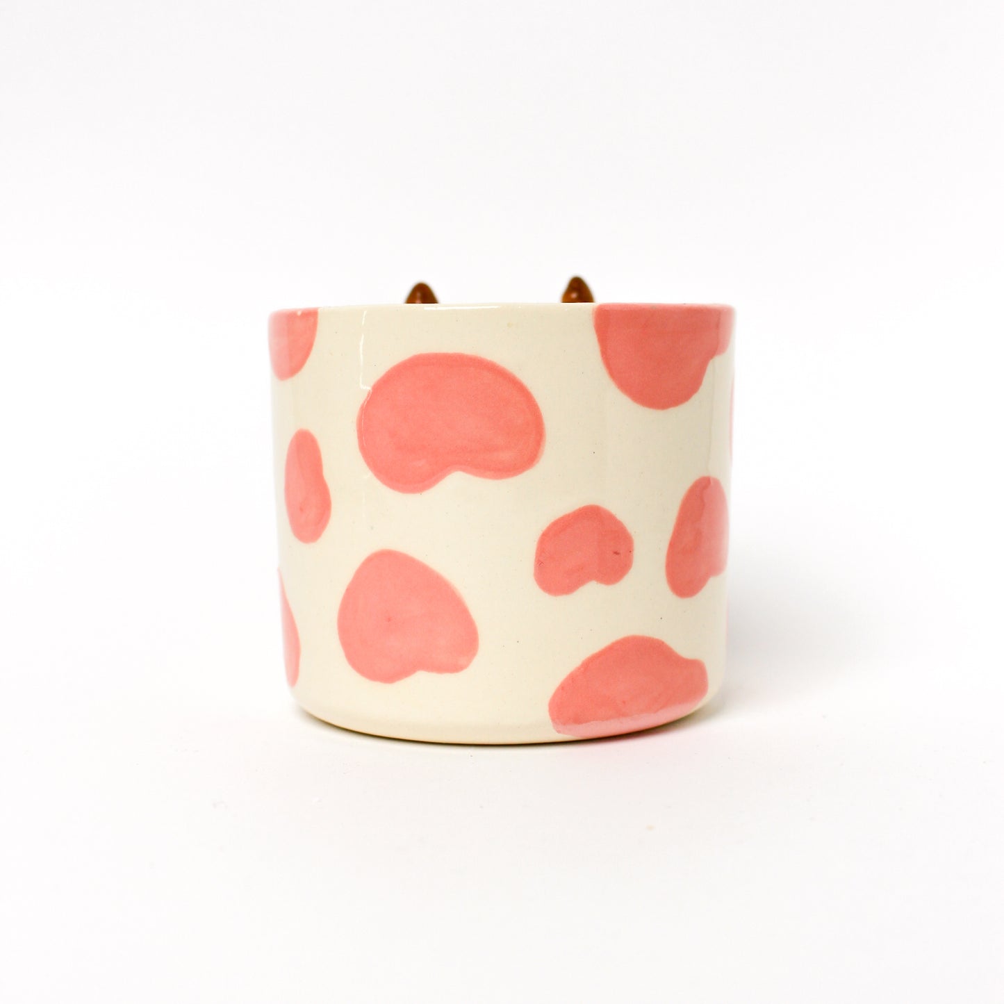 PINK COW POT (seconds sale - not foodsafe)