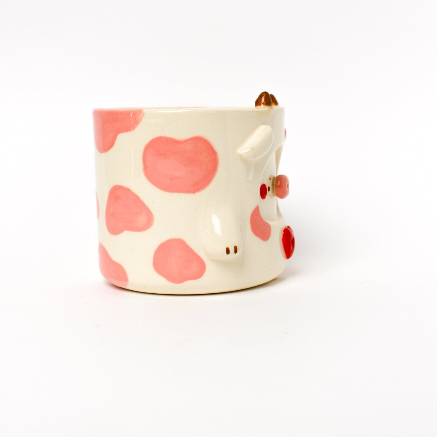 PINK COW POT (seconds sale - not foodsafe)