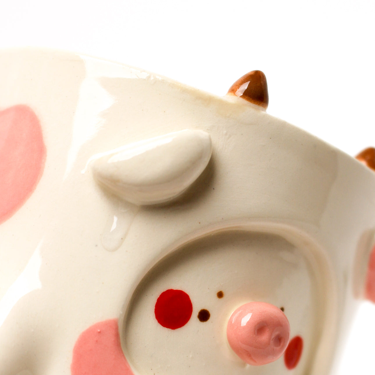 PINK COW POT (seconds sale - not foodsafe)