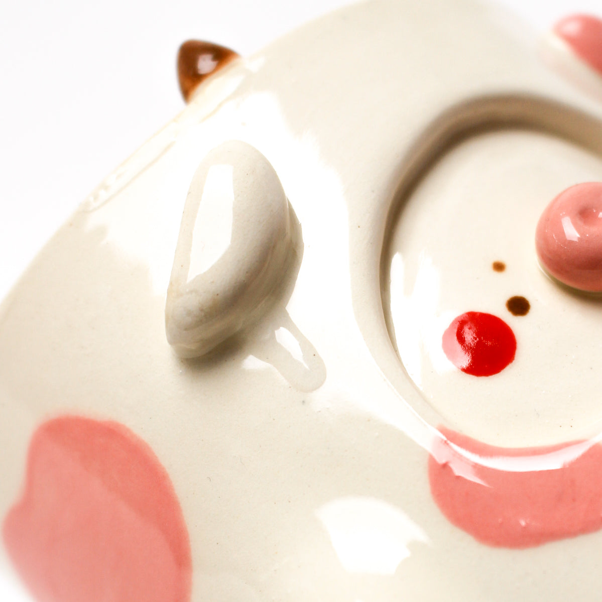 PINK COW POT (seconds sale - not foodsafe)