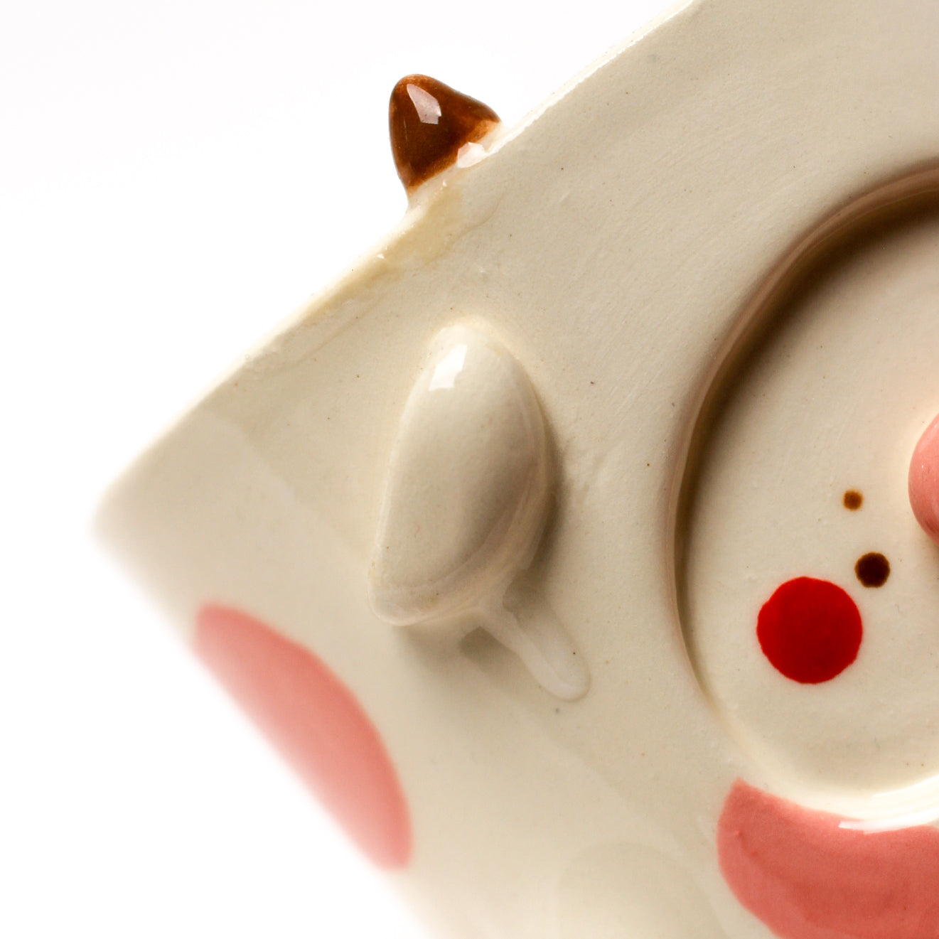 PINK COW POT (seconds sale - not foodsafe)