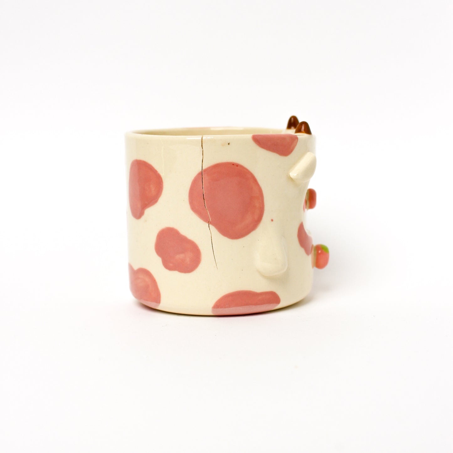 CORAL COW POT (seconds sale - not foodsafe)