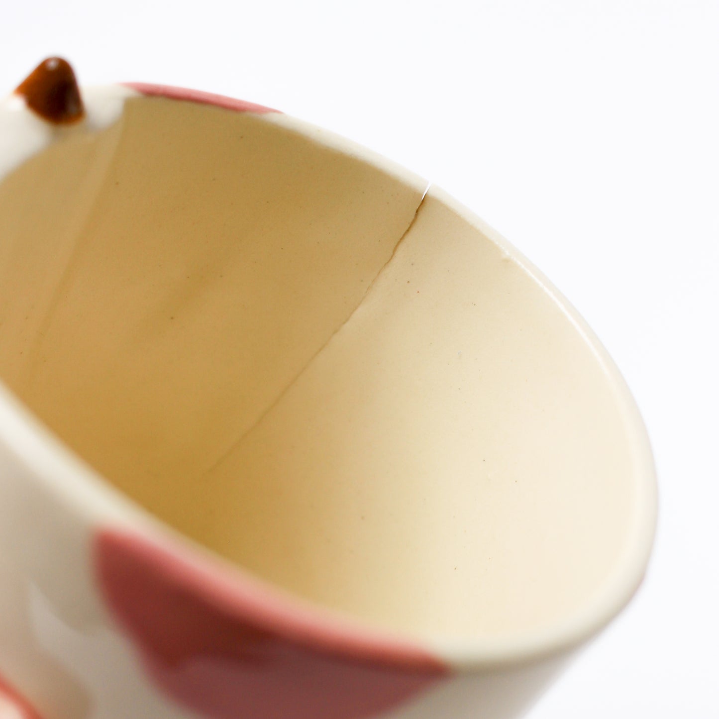 CORAL COW POT (seconds sale - not foodsafe)