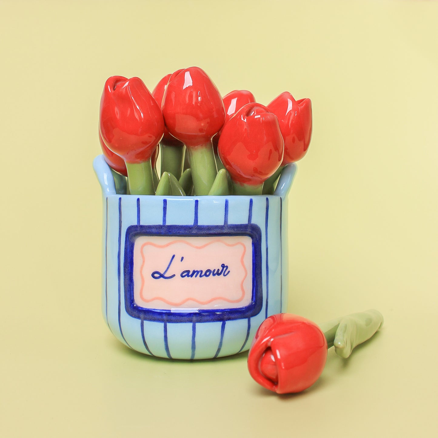 RED CERAMIC TULIP - sold individually