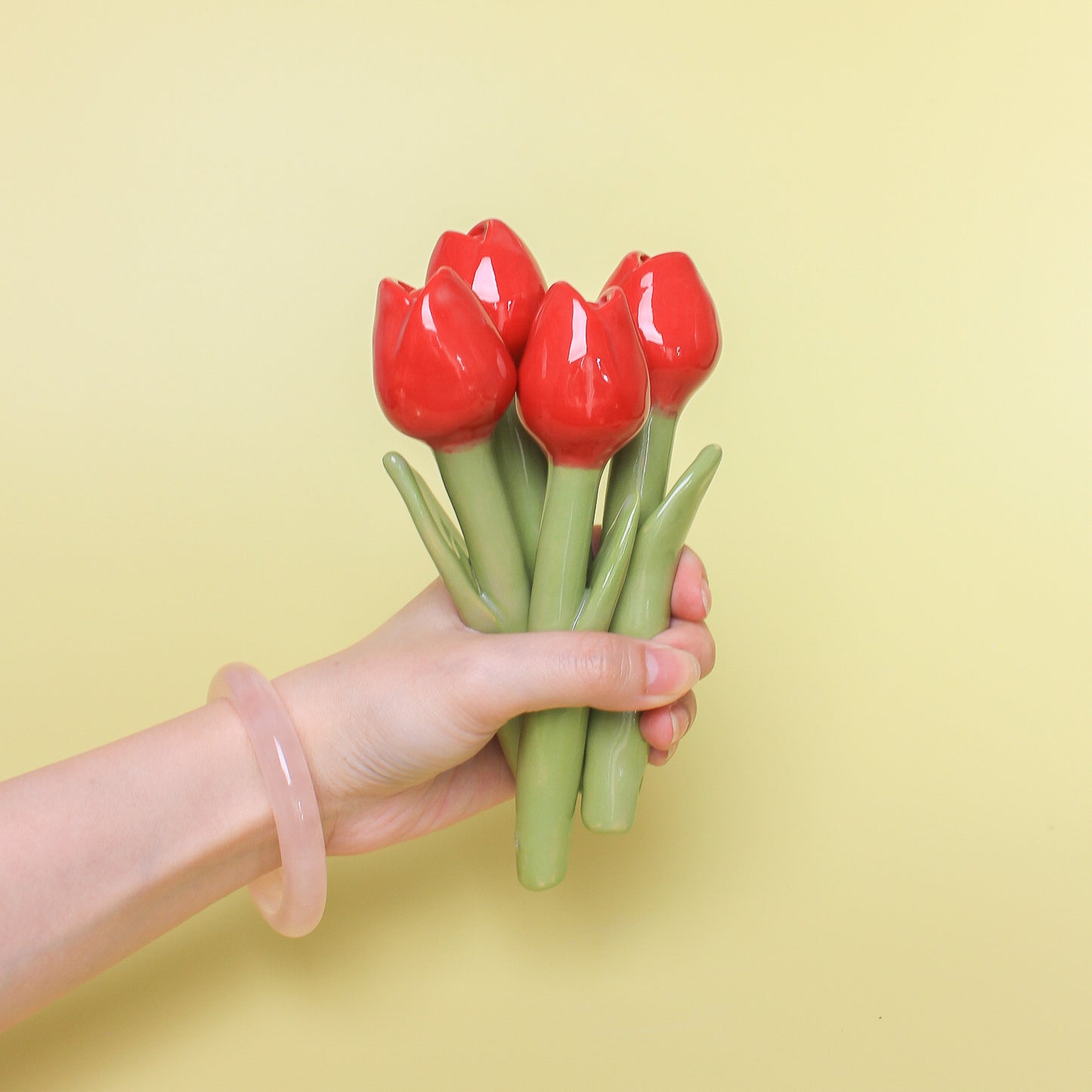 RED CERAMIC TULIP - sold individually