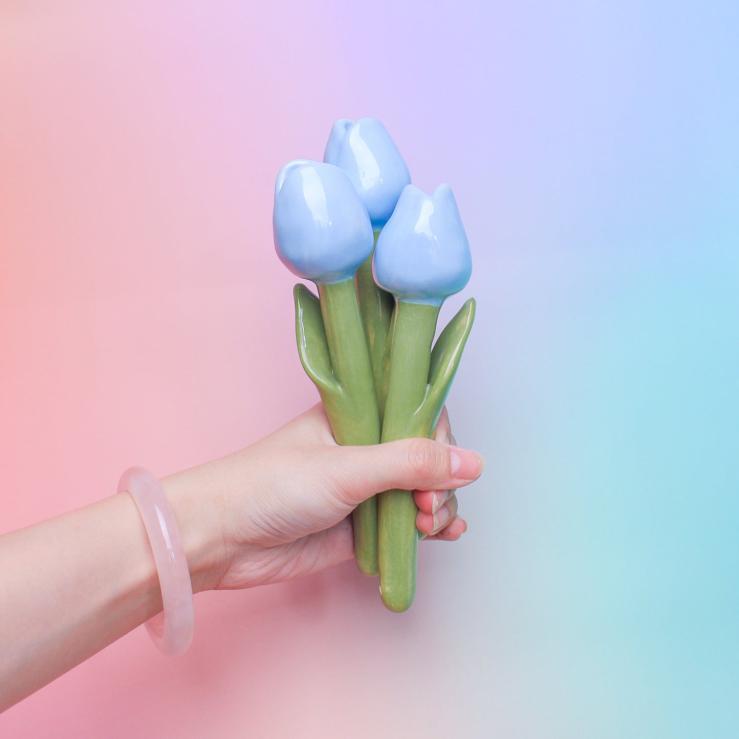 BLUE CERAMIC TULIP - sold individually