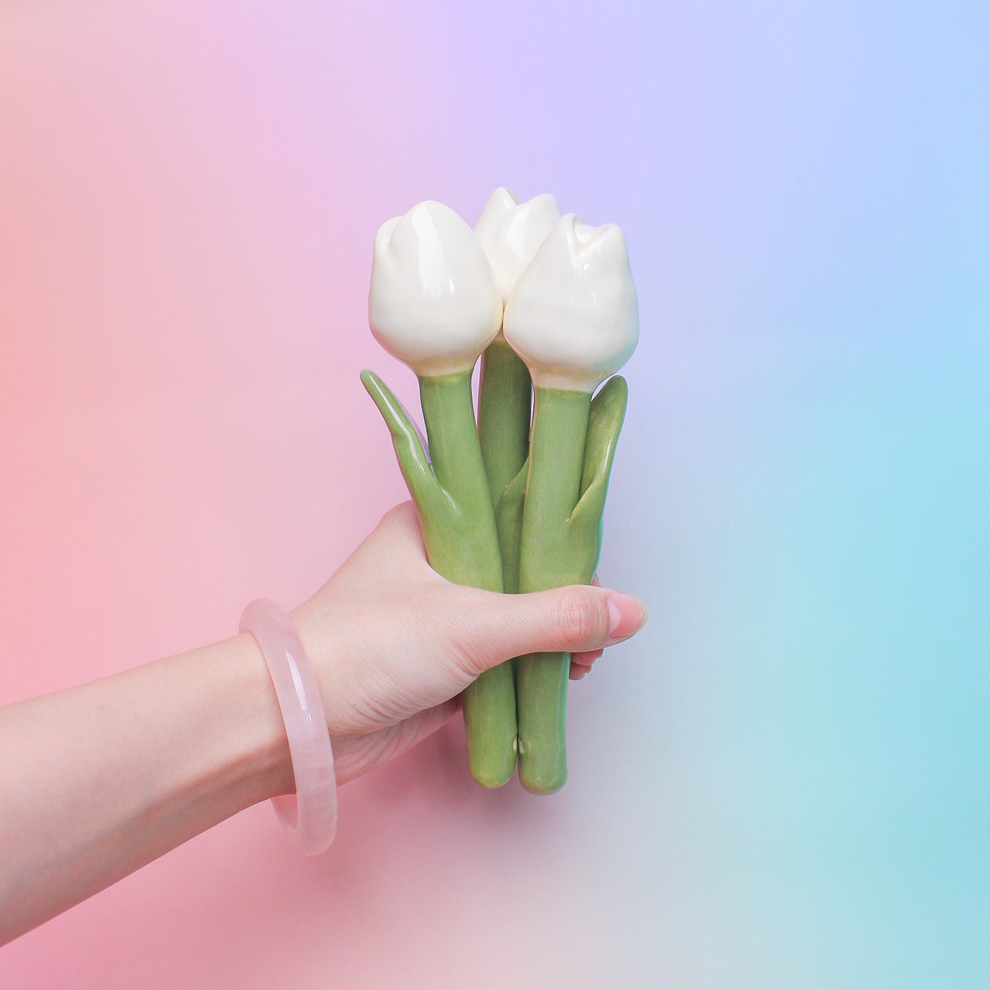 BEIGE CERAMIC TULIP - sold individually