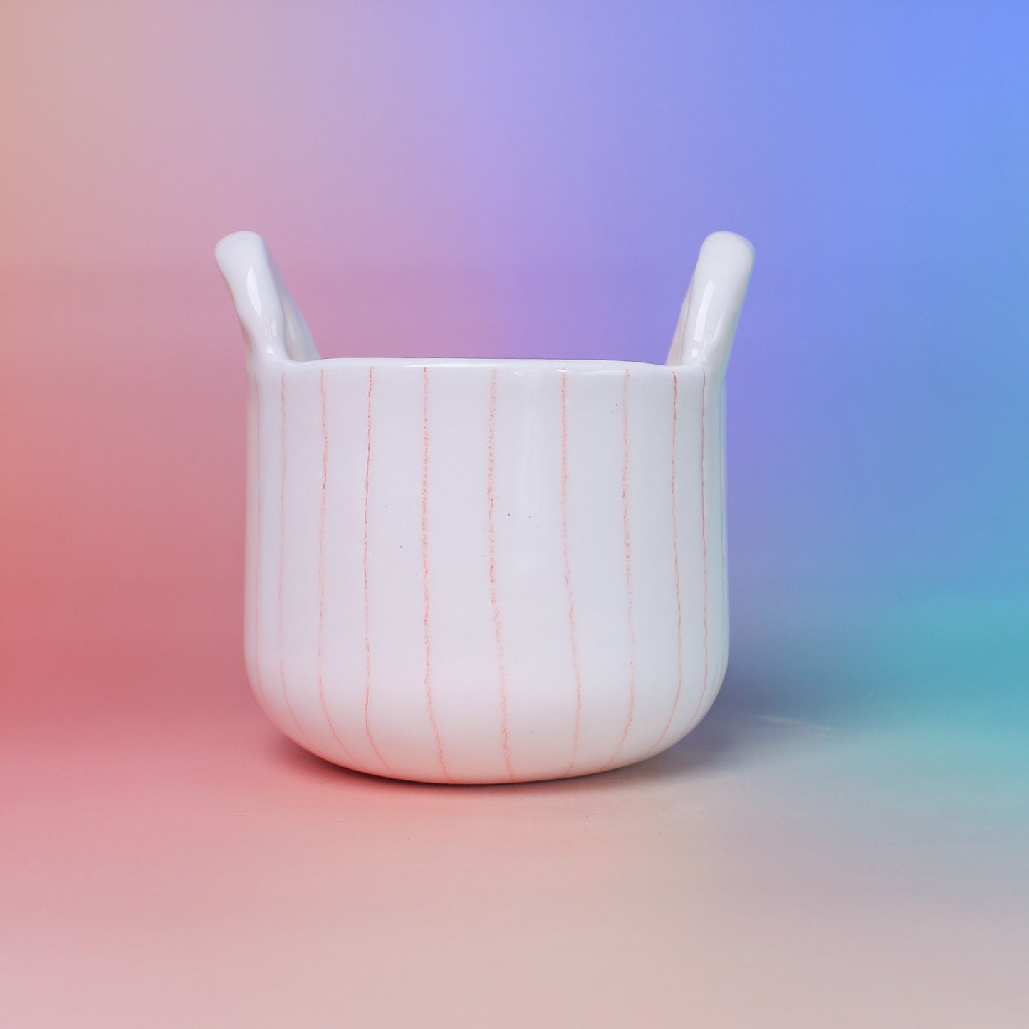 PINK STRIPE FLOWER VASE (seconds)