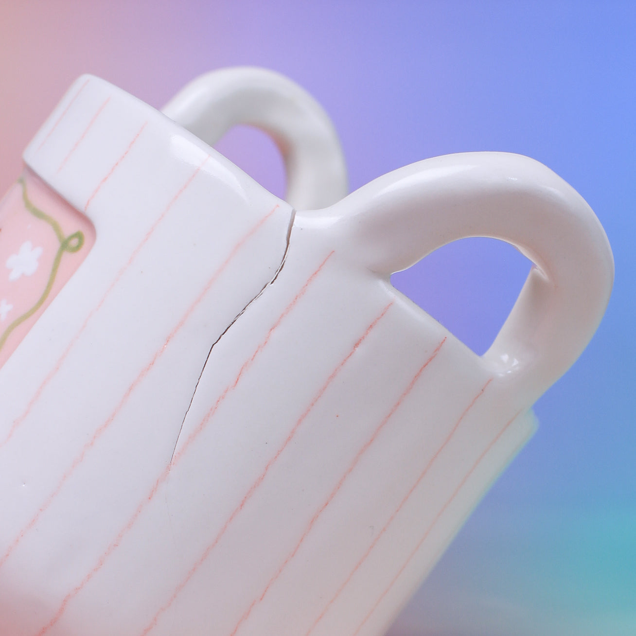 PINK STRIPE FLOWER VASE (seconds)