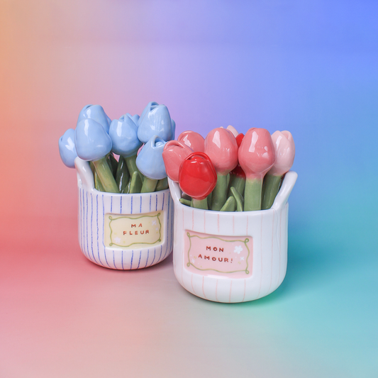 LIGHT PINK CERAMIC TULIP - sold individually