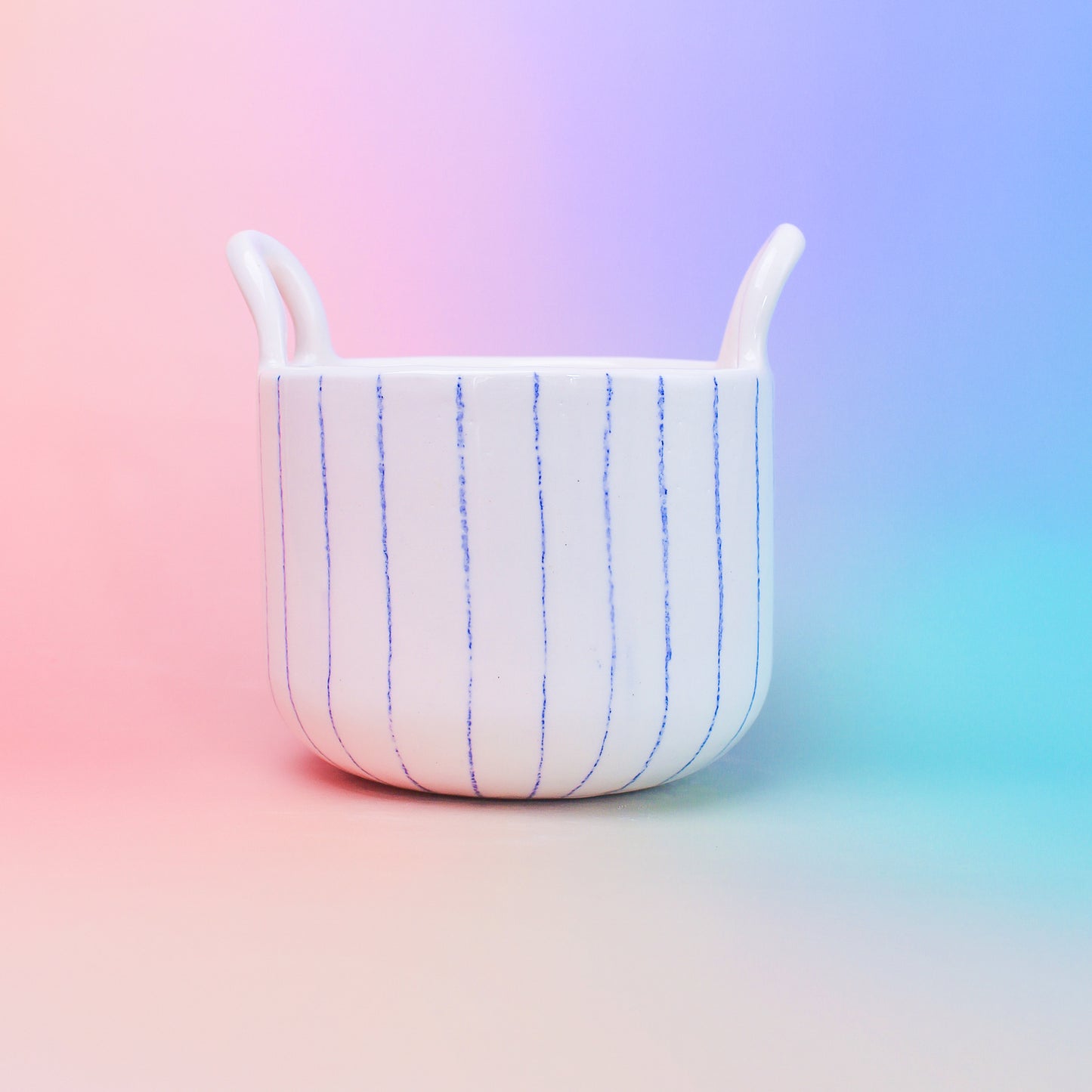 BLUE STRIPE FLOWER VASE