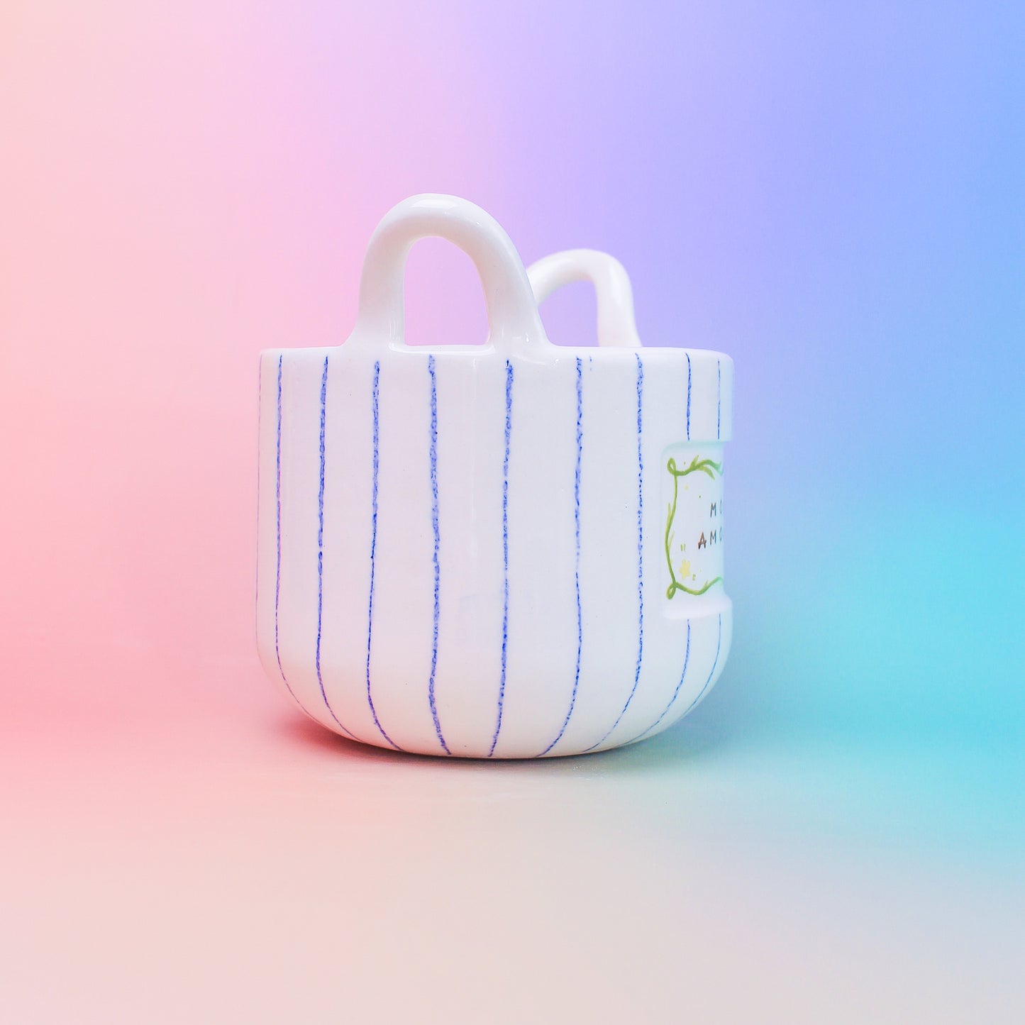 BLUE STRIPE FLOWER VASE
