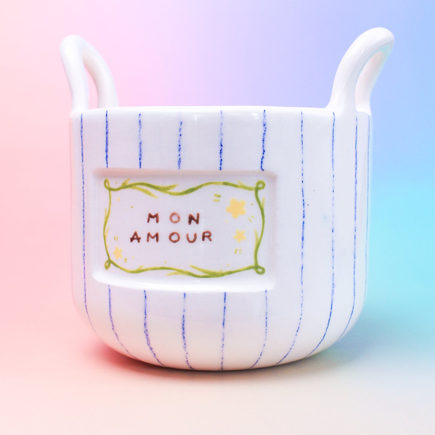 BLUE STRIPE FLOWER VASE