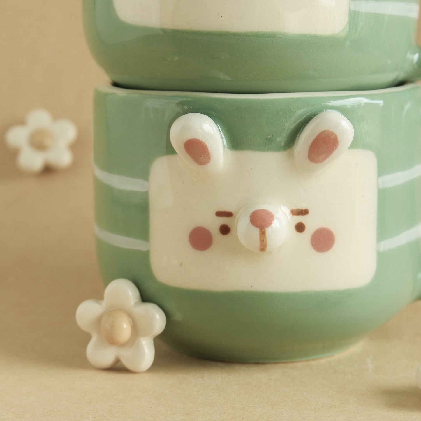 GREEN BUNNY MUG #7