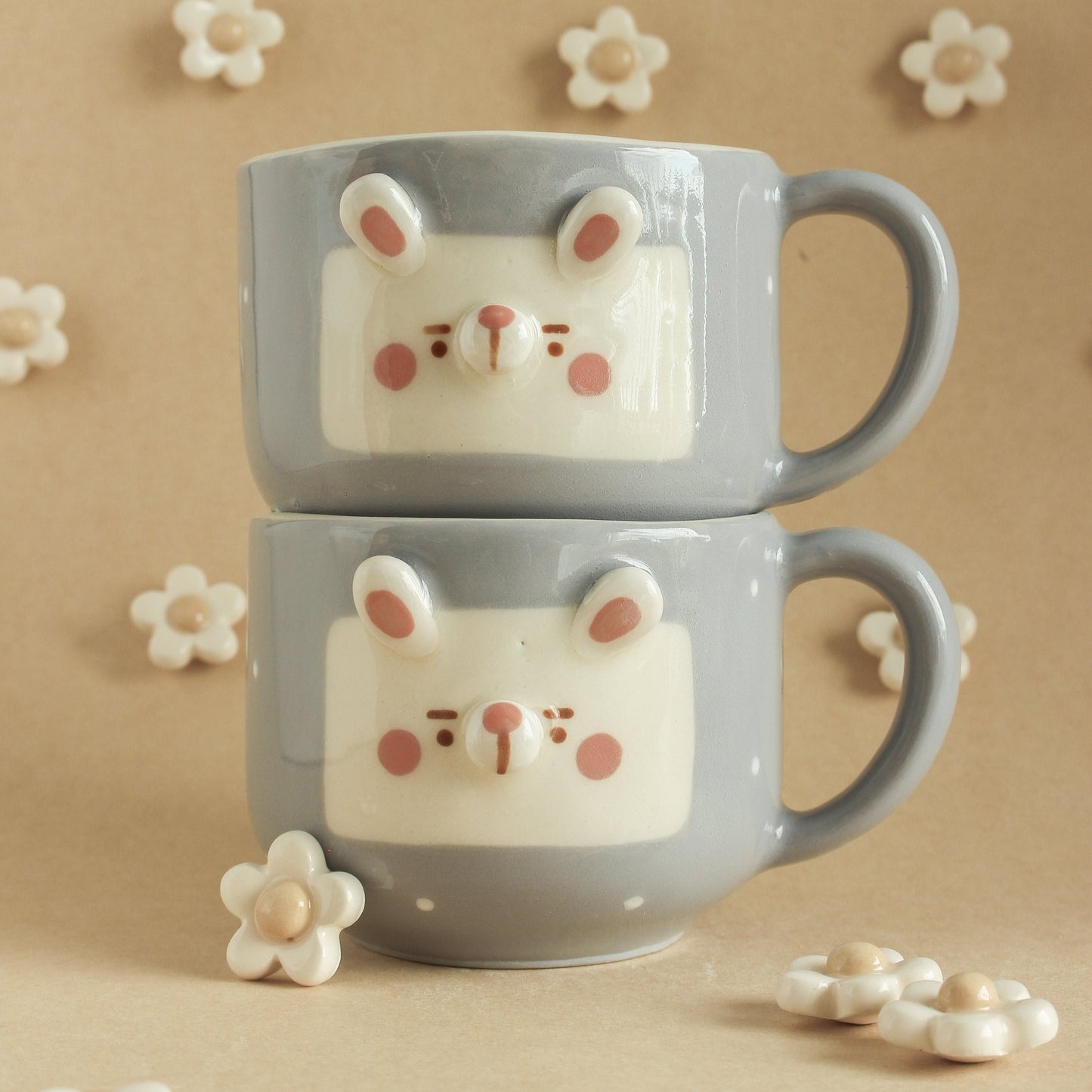 DARK BLUE BUNNY MUG #16