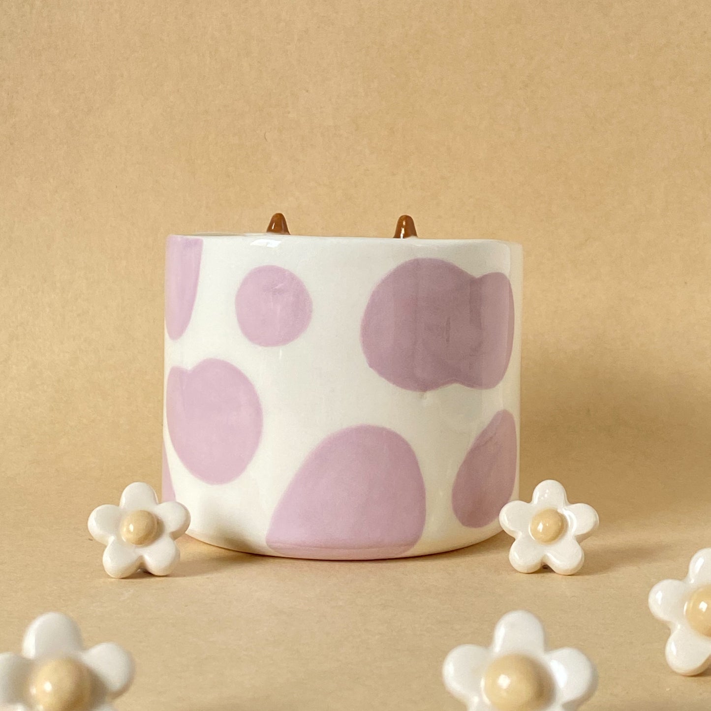 LILAC BOF - COW PLANTER WITH DRAINAGE HOLE