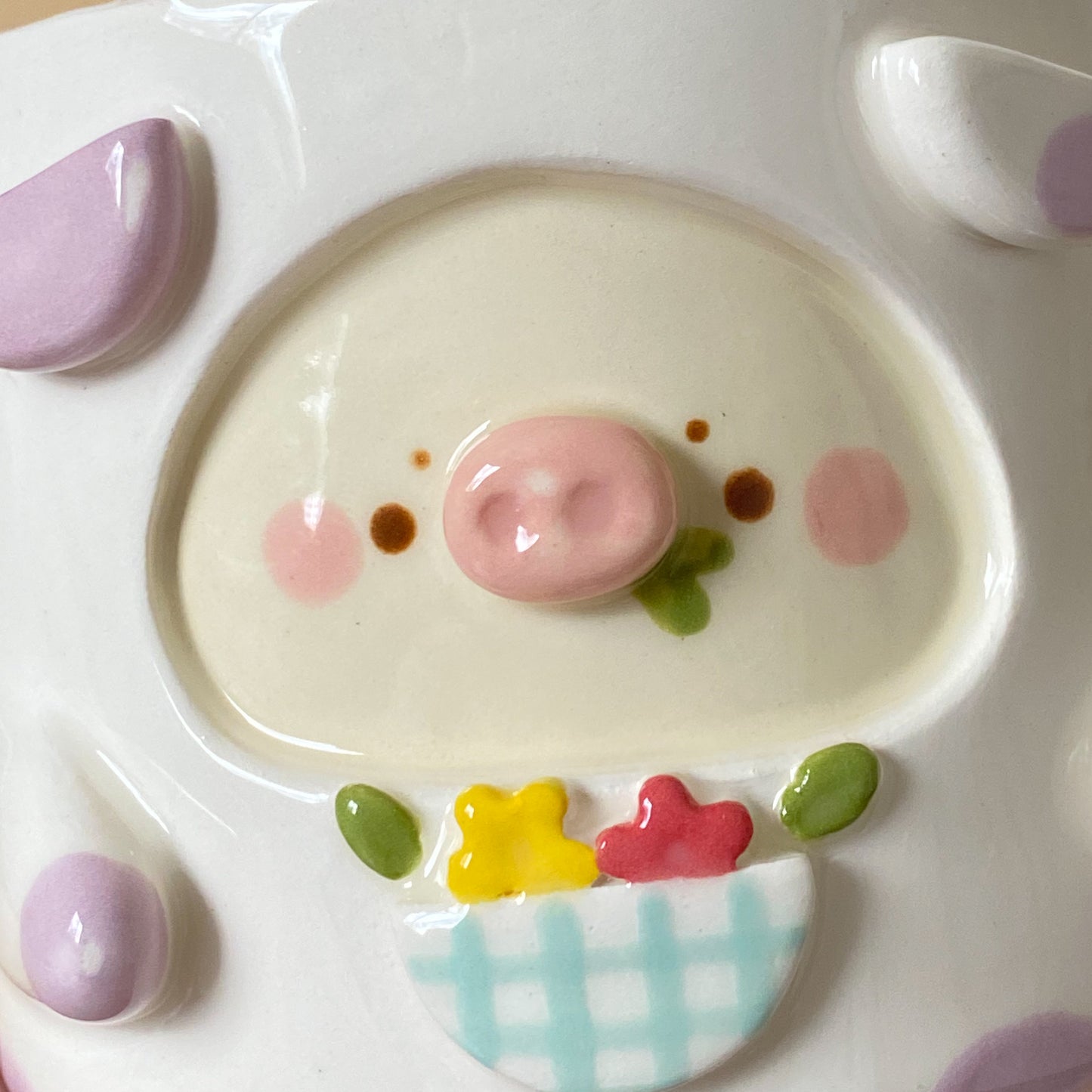 LILAC BOF - COW PLANTER WITH DRAINAGE HOLE