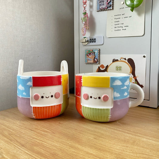 (reserved) RAINBOW VASE AND MUG DUO
