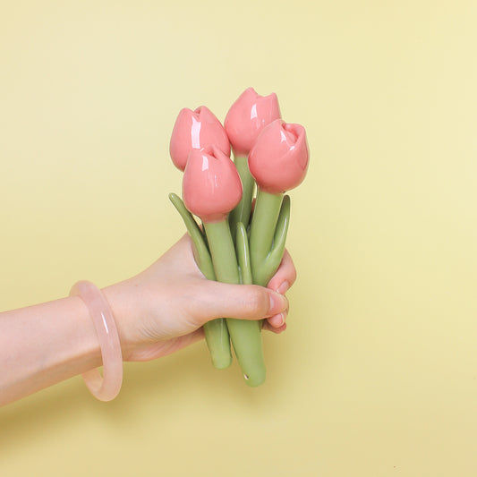 PINK CERAMIC TULIP - sold individually