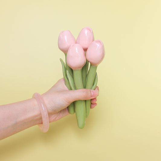 LIGHT PINK CERAMIC TULIP - sold individually