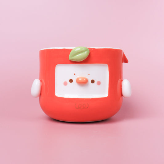 ORANGE DUCK BOWL WITH SPOUT