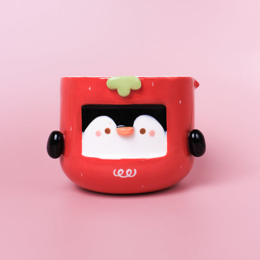 STRAWBERRY PENGUIN BOWL WITH SPOUT