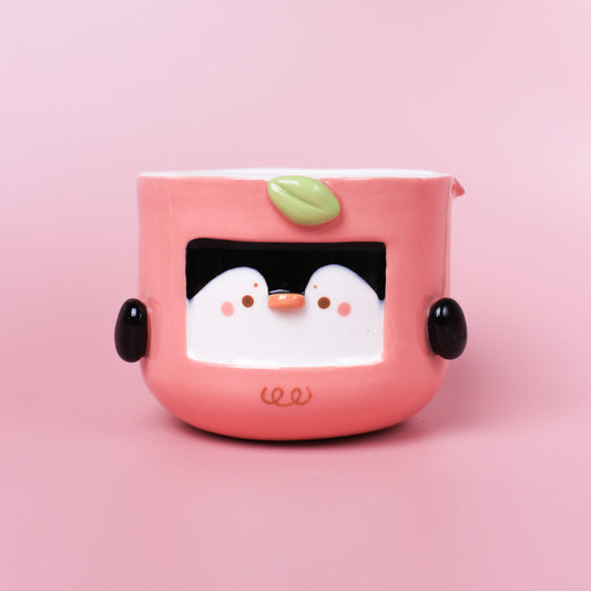 STRAWBERRY PENGUIN BOWL WITH SPOUT