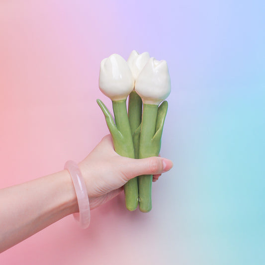 BEIGE CERAMIC TULIP - sold individually
