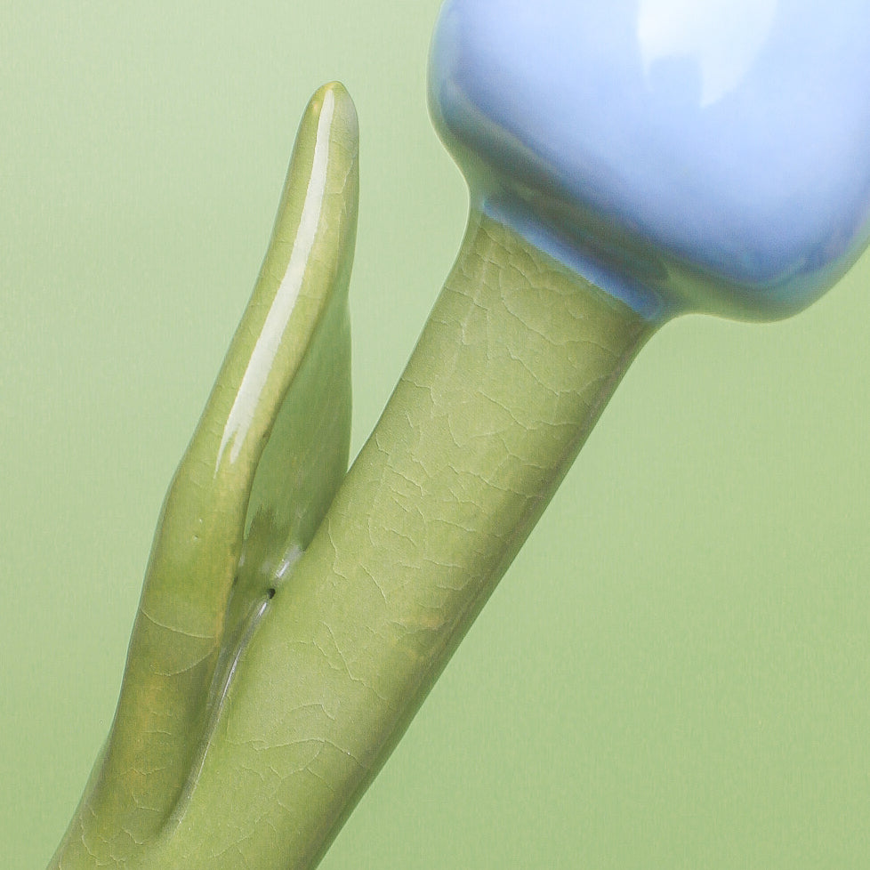PINK & BEIGE CERAMIC TULIP - sold individually