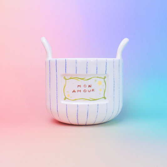 BLUE STRIPE FLOWER VASE