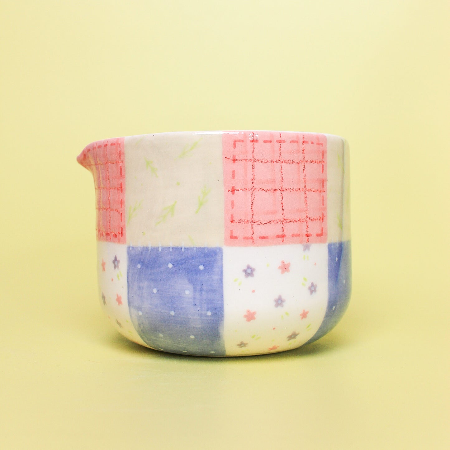 stitched bowl with spout #1