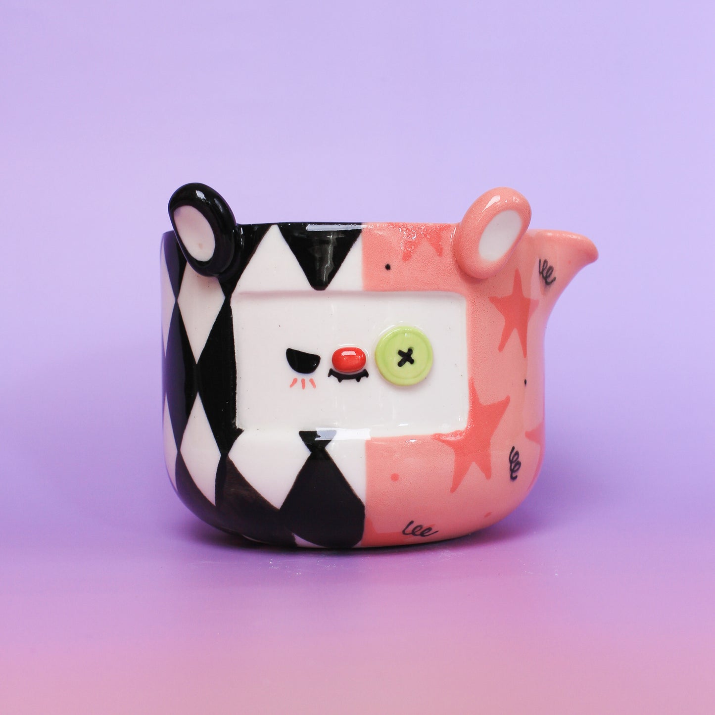 pink clown matcha bowl #12