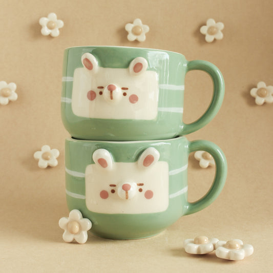 GREEN BUNNY MUG #7