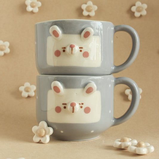 DARK BLUE BUNNY MUG #16